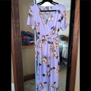 Pink Blush High-Low floral dress NWT